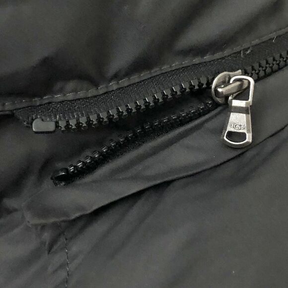 UGG Lambskin 80/20 Duck Down Belted Hooded Mid Length Puffer Coat Woman Size M - Picture 7 of 16